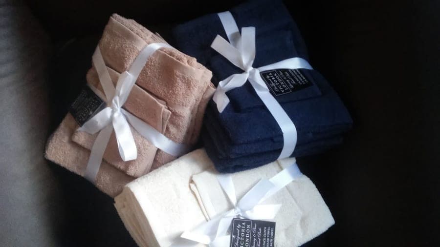 Set of Turkish cotton hand towels in a neat stack