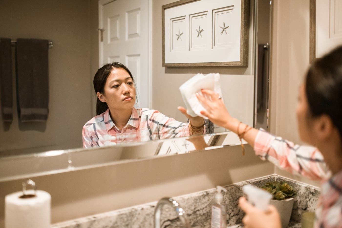 A hand towel and a smaller face towel side by side